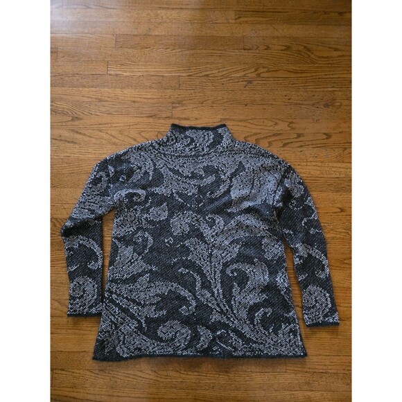 Peruvian Connection Alpaca Blend Womens Mock Kneck Knit Sweater Gray Size Medium - Picture 3 of 7